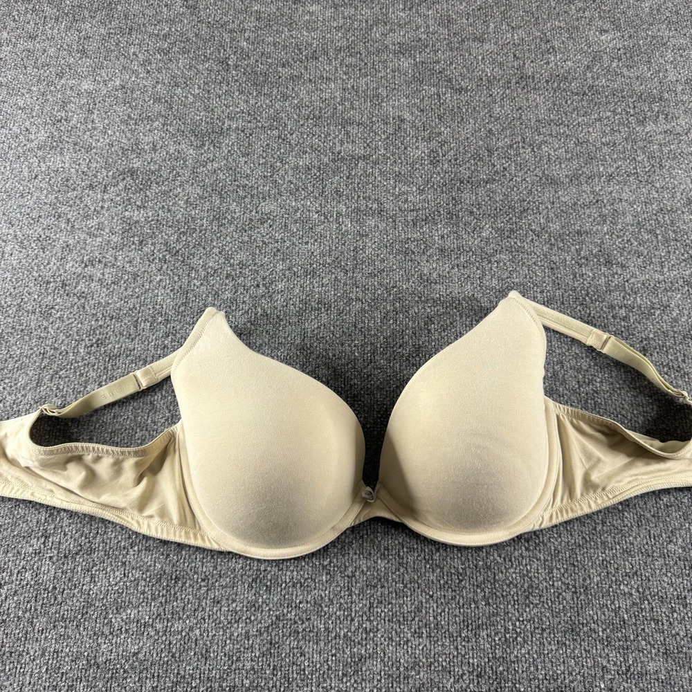 Cacique‎ Boost Plunge Bra Womens 44DD Beige Push Up Padded Underwire Seamless